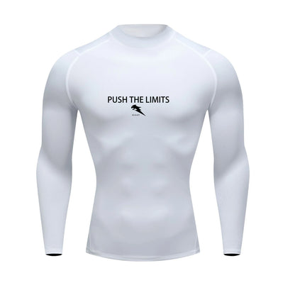 Autumn New Sports Shirt Men High Neck Compression Shirt Long Sleeved Training Top High Stretch Undershirt