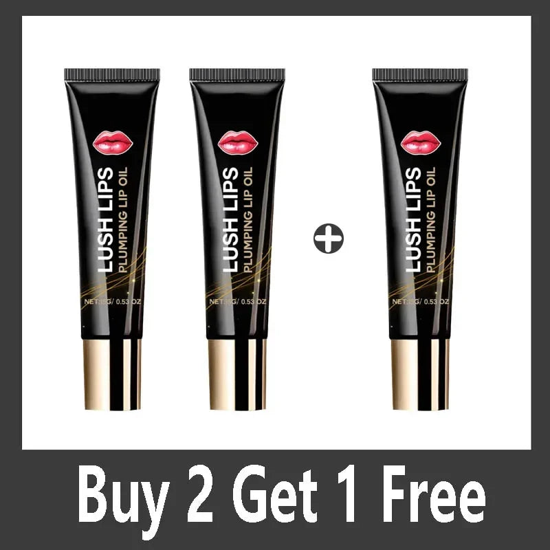 Lip plumper oil, instant volumizer, increases lip elasticity, long-lasting hydration, lip gloss, sexy beauty makeup.