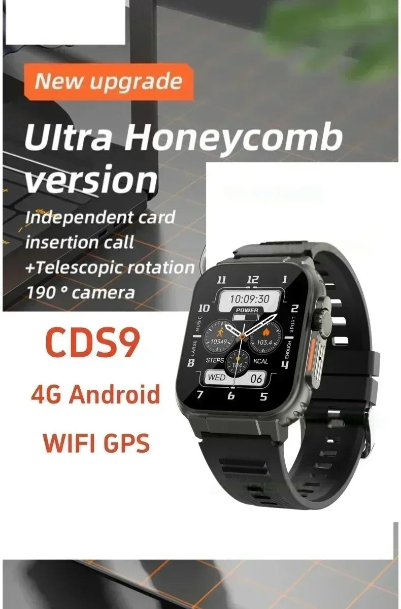 Original 4G Smartwatch CDS9 S9 S10 Ultra Rotary Camera GPS WIFI Heart Rate Tracker 256GB Storage Download Apps Sport Smart Watch