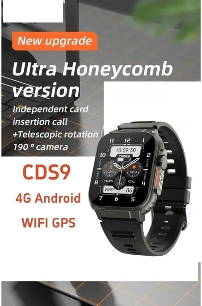 Original 4G Smartwatch CDS9 S9 S10 Ultra Rotary Camera GPS WIFI Heart Rate Tracker 256GB Storage Download Apps Sport Smart Watch