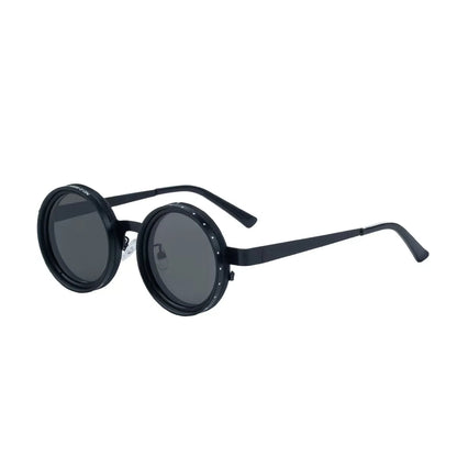 ND9 Retro Punk Round Adjustable Darkening Sunglasses for Men, Outdoor Fishing, UV400 Polarized Driving Glasses
