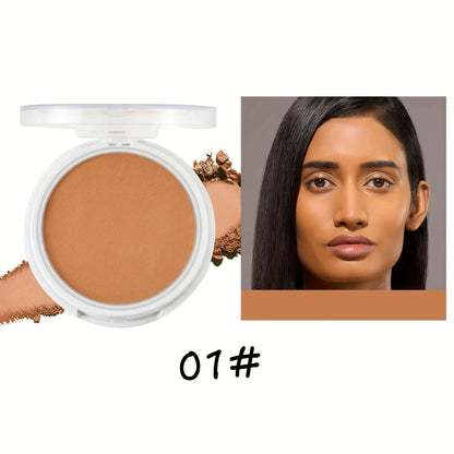 Wheat Bronzing Powder for Dark Skin, Matte Finish, Sweatproof &amp; Oil Dark Foundation Concealer, Powder Puff And Mirror