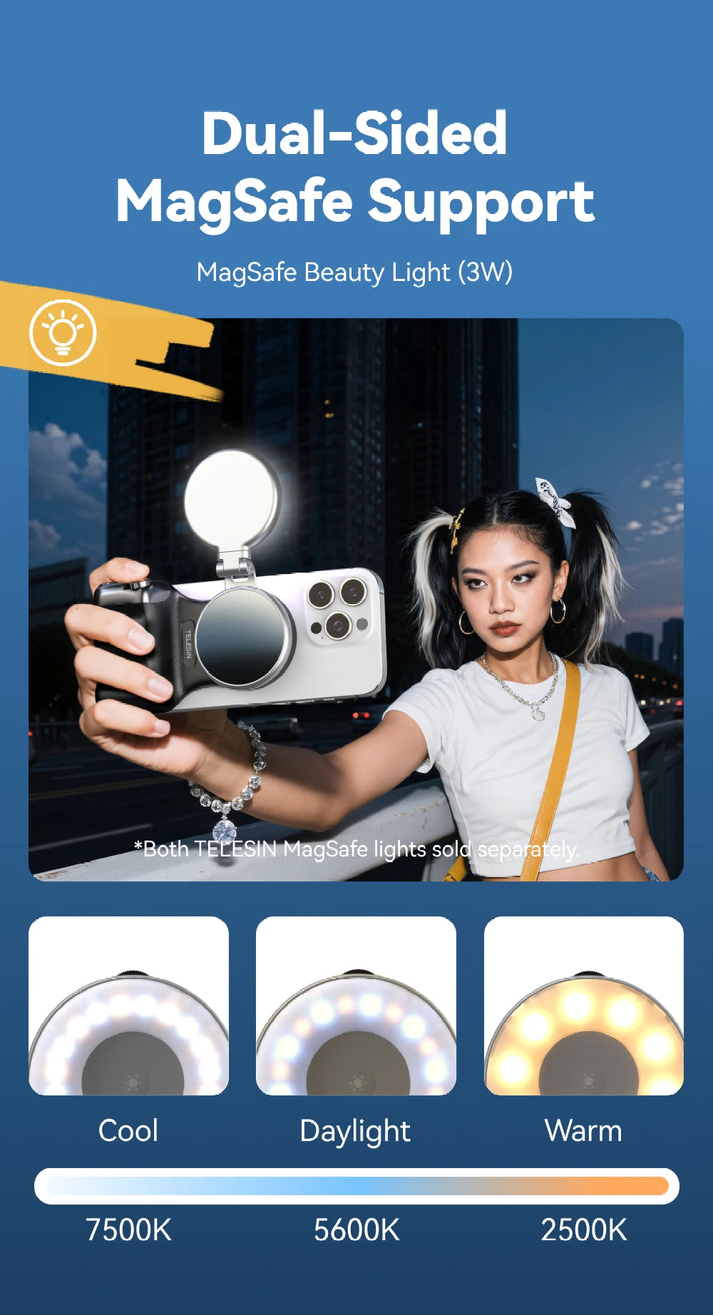 TELESIN Phone Camera Shoot Hand Grip Magnetic Smart Phone Holder Shooting Aid Remote Control Handle For Iphone Android Phone