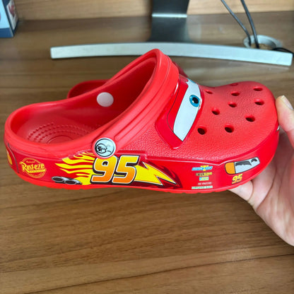 Mcqueens Pixar Cars Cartoon Kawaii Waterproof Breathable Eva Slippers For Adults Solid Outdoor Sandals With Holes Casual Shoes
