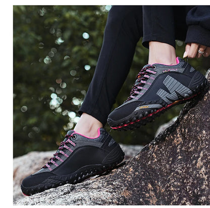 Outdoor couple hiking shoes, men's waterproof hiking shoes, leather tactical shoes, women's non slip outdoor shoes