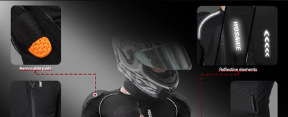 WOSAWE Men's Motorcycle Racing Jacket Off-Road CE Protective Gear Motocross Soft Armor Body Protector Sports Racing Equipment