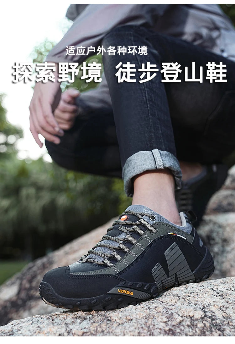 Outdoor couple hiking shoes, men's waterproof hiking shoes, leather tactical shoes, women's non slip outdoor shoes