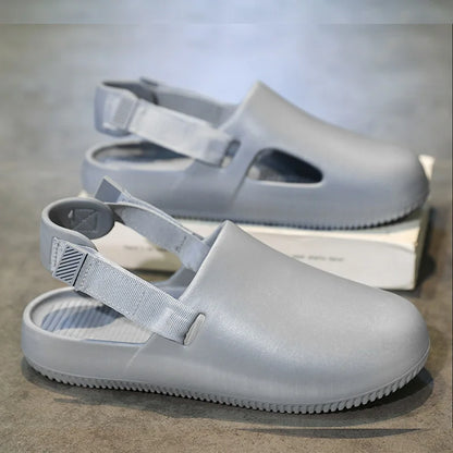 Summers Clogs Man Slippers Men Flat Mules Beach Sandals Quick Drying Water Shoes Work Casual Garden Lightweight Slippers