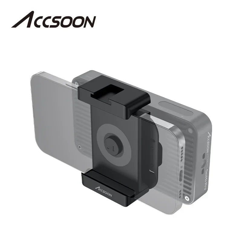 Accessor mounts for Seemo, Seemo Pro, and Seemo 4K mobile phones, featuring a cold shoe interface and screw port.