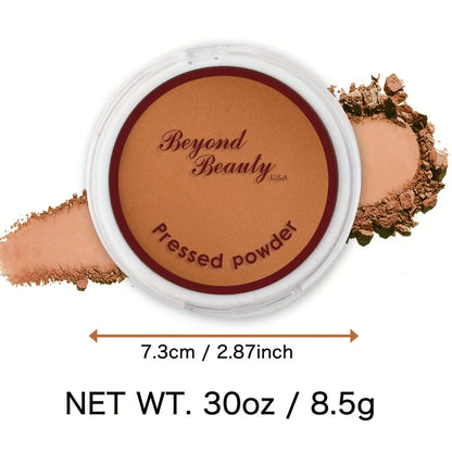 Wheat Bronzing Powder for Dark Skin, Matte Finish, Sweatproof &amp; Oil Dark Foundation Concealer, Powder Puff And Mirror