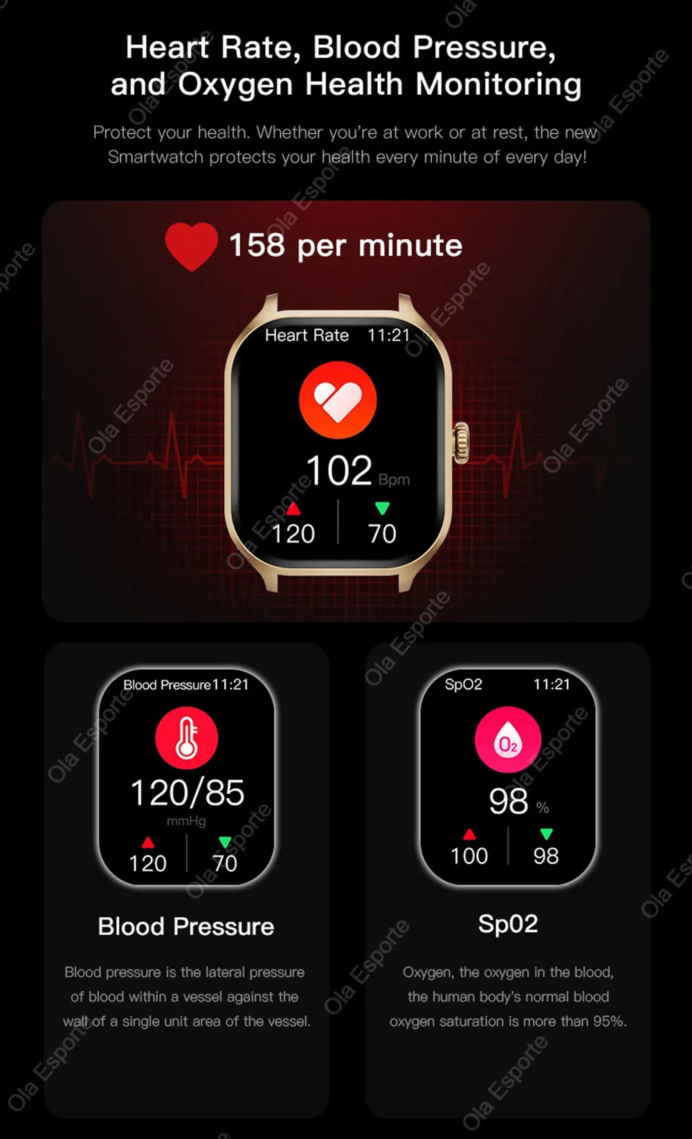 2026 New Smart Watch For Android IOS 2.01Inch Color Screen Bluetooth Call Blood Oxygen/Pressure Monitoring Smart Watch Women Men