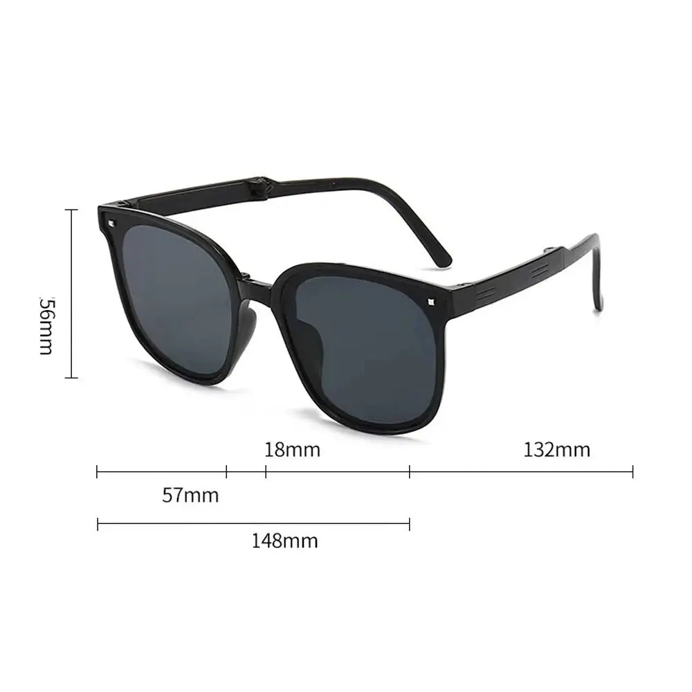 Foldable Sunglasses with Case for Women, Fashion Air Cushion Eyewear, UV 400 Polarized Eyewear