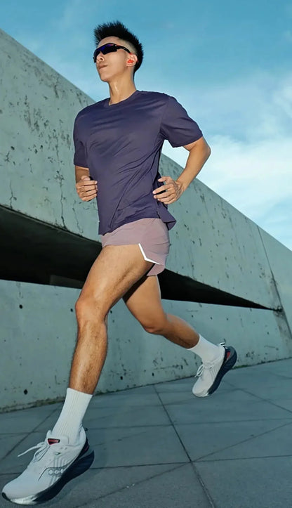 Men Running Shorts Gym Marathon Track Sports Shorts 2 In 1 Quick Dry Workout Training Gym Fitness Short Pants Summer Men Shorts