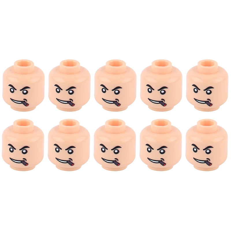 WW2 Military Army Soldier Figures Face Heads Building Blocks City Halloween Accessory Modern SWAT Minifigs Skull Parts Brick Toy
