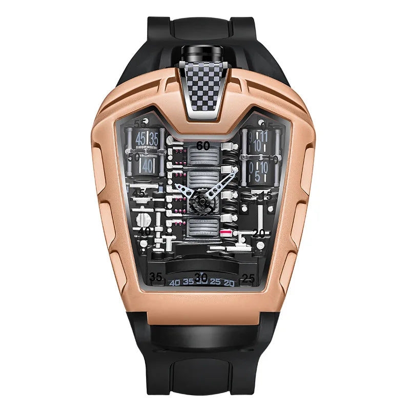 Men's Hollow Watch Ghost Silica Silicone Bracelet Quartz Watch Cool Relogio Men Watch Skeleton Ghost Student Clock