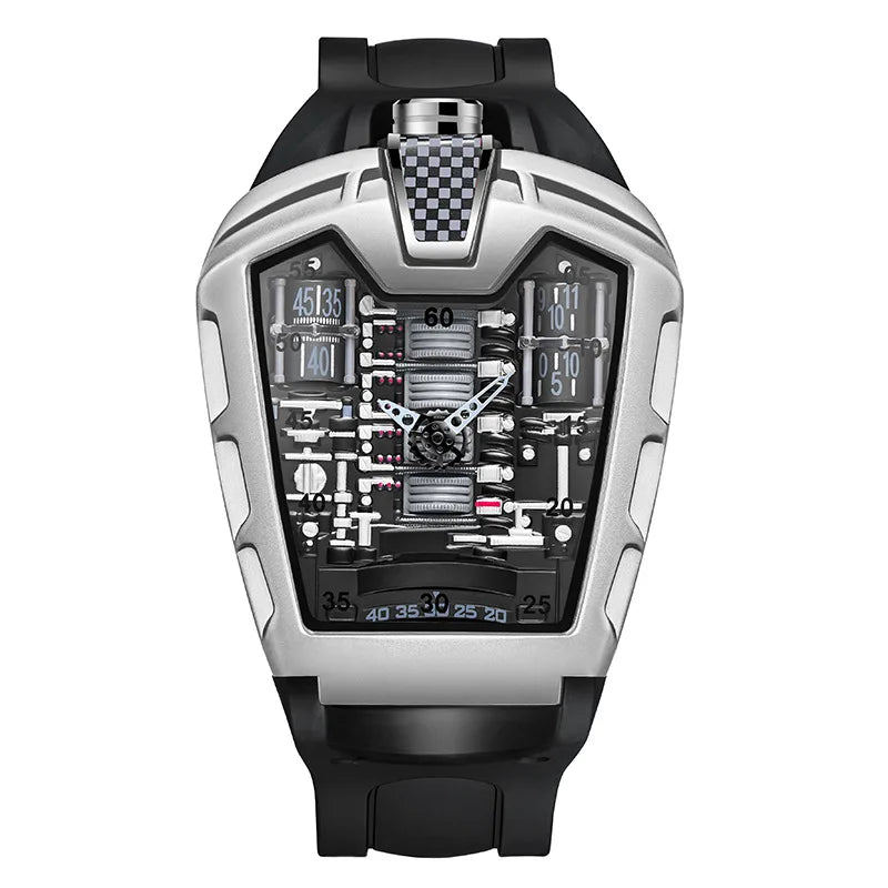 Men's Hollow Watch Ghost Silica Silicone Bracelet Quartz Watch Cool Relogio Men Watch Skeleton Ghost Student Clock