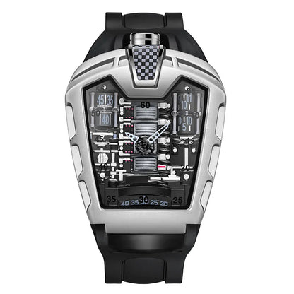 Men's Hollow Watch Ghost Silica Silicone Bracelet Quartz Watch Cool Relogio Men Watch Skeleton Ghost Student Clock