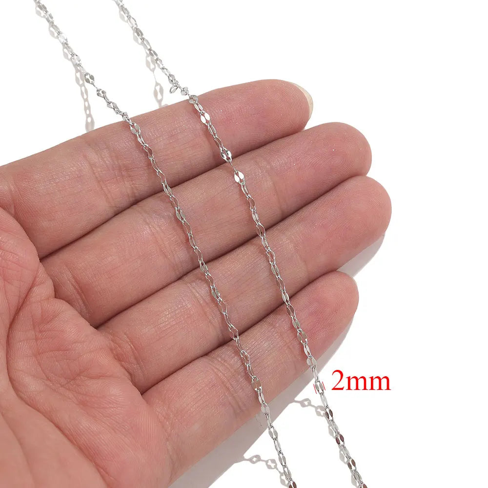 2-meter Lips Beads Chain Stainless Steel Cable Chains for Jewelry Making DIY Necklace Bracelet Accessories Gold Chain Findings