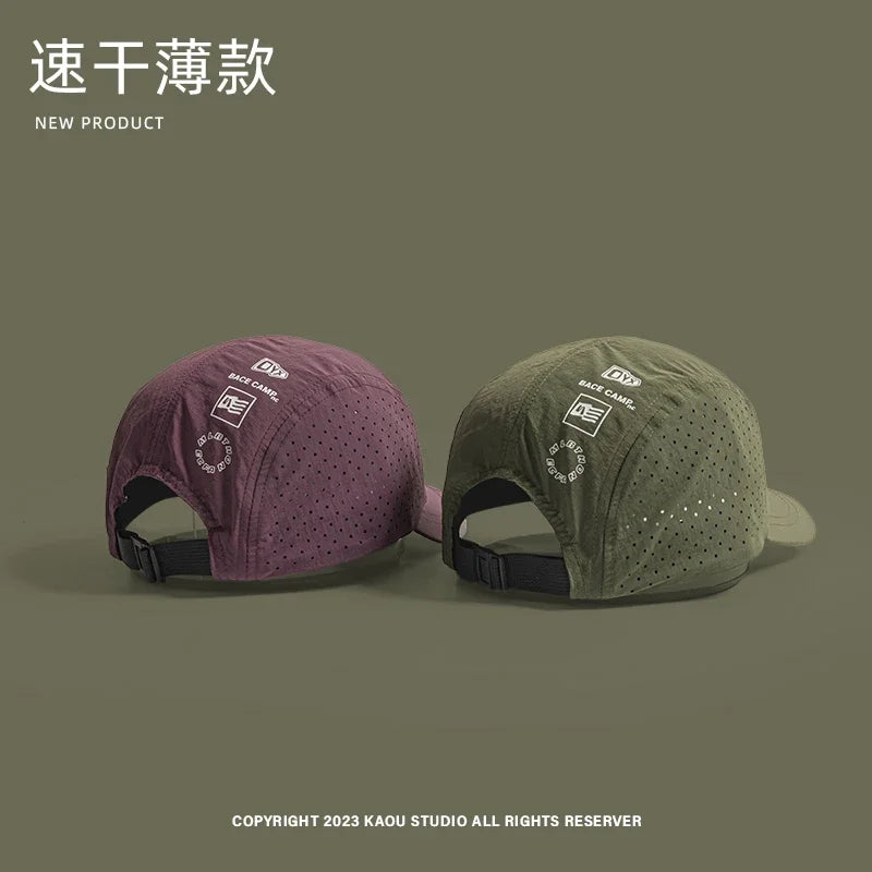 Summer 5 panel Baseball Caps for Men and Women Outdoor Camping cap Sun Protection Quick-drying Running Hat Breathable Golf Hat