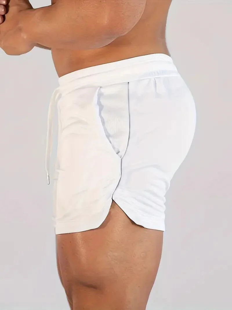 Mens Gym Training Shorts Men Sports Casual Clothing Fitness Workout Running Grid quick-drying compression Shorts Athletics