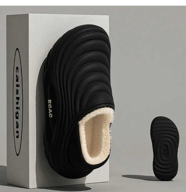 Winter Warm Slipper Women Fluffy Fur Plush Indoor Lazy Thermal Furry Home House Fuzzy Shoe Flat Flip Flop Ladies Slide Men Male
