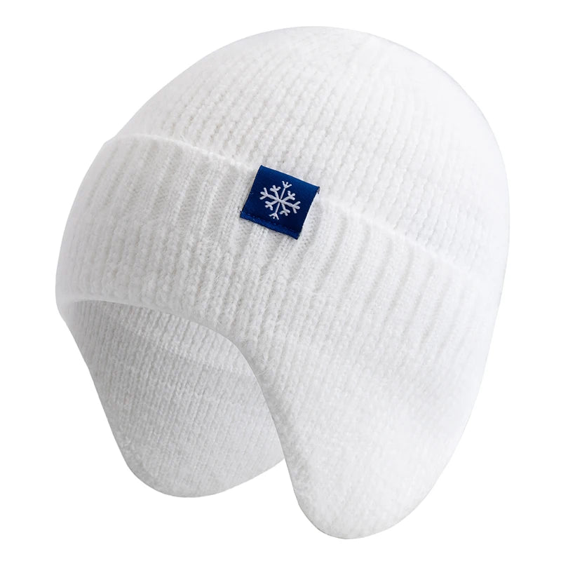Hot Sale Women Earflap Winter Hat Candy Colors Fashion Faux Fur Knitted Hat Kpop Style Soft Beanie Hats Female Streetwear Cap
