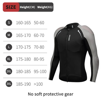 WOSAWE Men's Motorcycle Racing Jacket Off-Road CE Protective Gear Motocross Soft Armor Body Protector Sports Racing Equipment