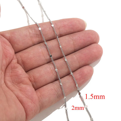 2-meter Lips Beads Chain Stainless Steel Cable Chains for Jewelry Making DIY Necklace Bracelet Accessories Gold Chain Findings