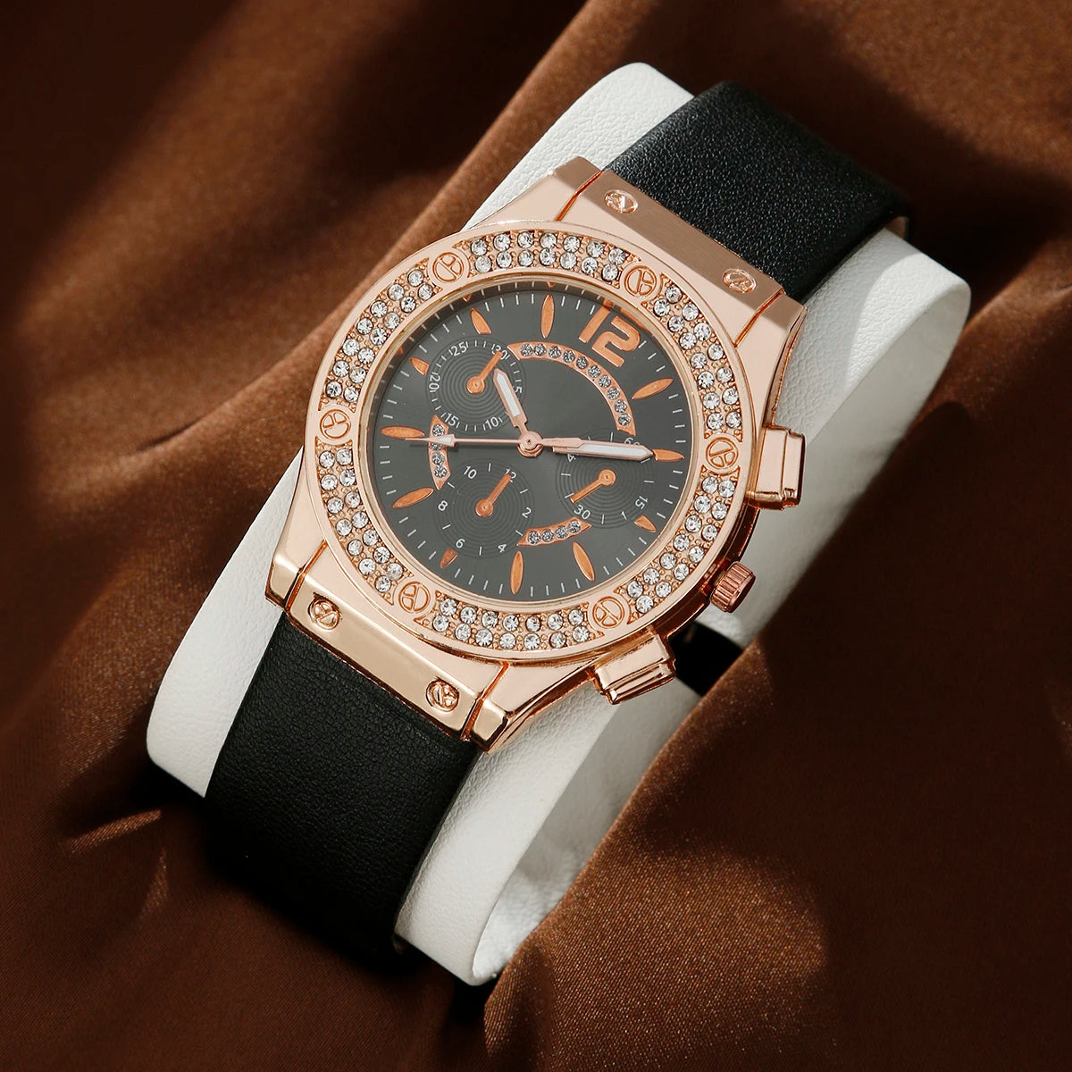 6pcs women's exquisite, small and cute watch + bracelet + ring + earrings set, holiday gift birthday gift