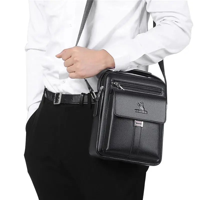 2025 New Men's Crossbody Shoulder Bags Waterproof Vintage Large Capacity PU Leather Bag Men's Messenger Tote