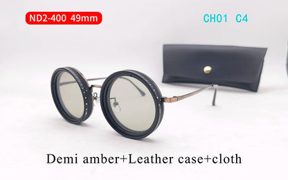 ND9 Retro Punk Round Adjustable Darkening Sunglasses for Men, Outdoor Fishing, UV400 Polarized Driving Glasses