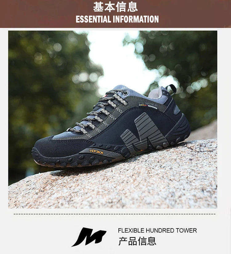 Outdoor couple hiking shoes, men's waterproof hiking shoes, leather tactical shoes, women's non slip outdoor shoes