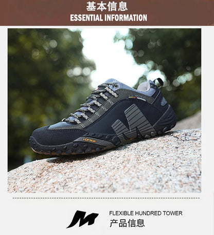 Outdoor couple hiking shoes, men's waterproof hiking shoes, leather tactical shoes, women's non slip outdoor shoes