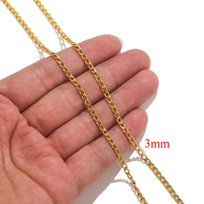 2-meter Lips Beads Chain Stainless Steel Cable Chains for Jewelry Making DIY Necklace Bracelet Accessories Gold Chain Findings
