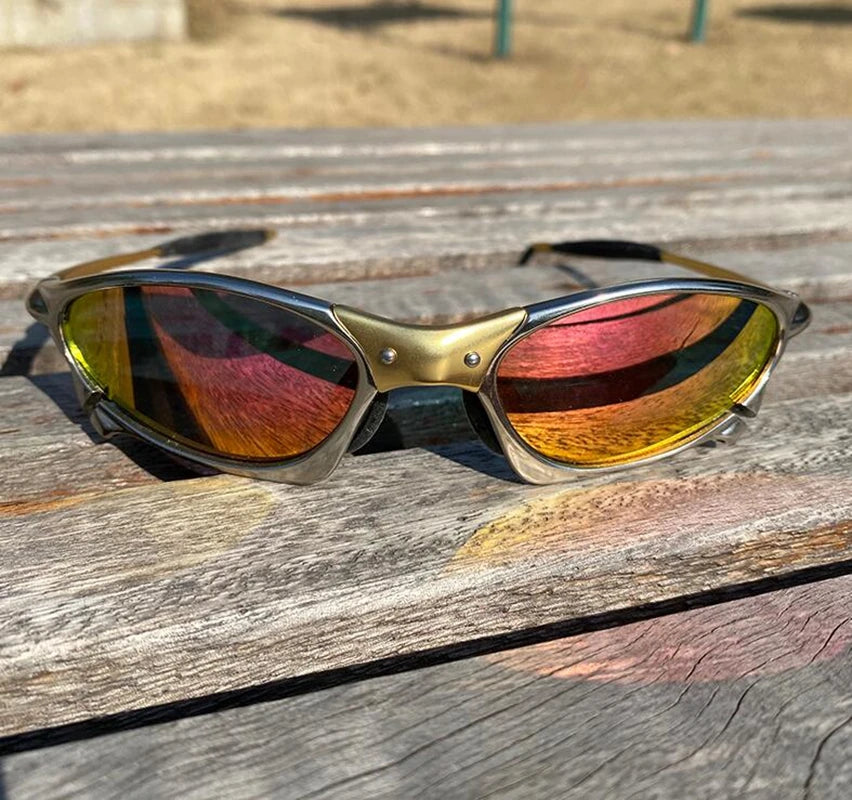 MTB Man Polarized Sunglasses Cycling Glasses UV400 Fishing Sunglasses Metal Bicycle Goggles Cycling Eyewear Riding Glasses H8-7