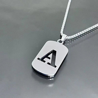 Stainless steel Men Women Pendant Necklace Hollow 26 Mother Without Plating Design  Style Hip Hop Chain for Daily Wear and Gift