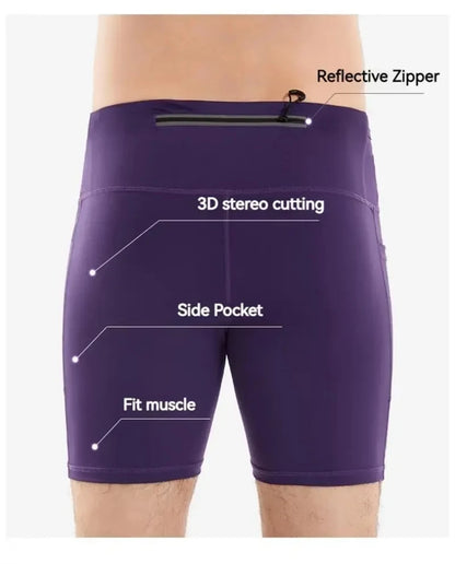 Mul-Pockets Compression Shorts 3.0 Mens Marathon Running Shorts Quick Dry Exercise Training Jogging Cycling Fitness Tight Shorts