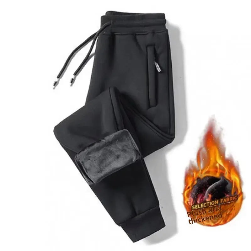 Men's Loose-Fit Fleece-Lined Long Casual Pants Autumn/Winter 2024 Spring/Autumn Korean Style Straight-Leg Pants For Youth
