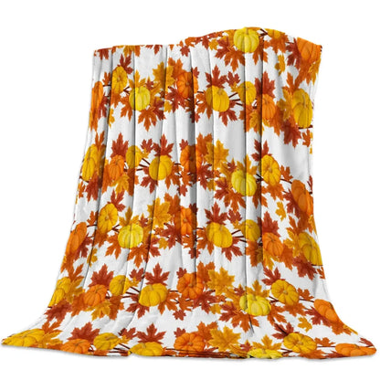 Halloween Throw Blanket for Couch Bed Halloween Fall Thanksgiving Gift Blanket Pumpkin and Ghost Print Blankets Sofa Blankets