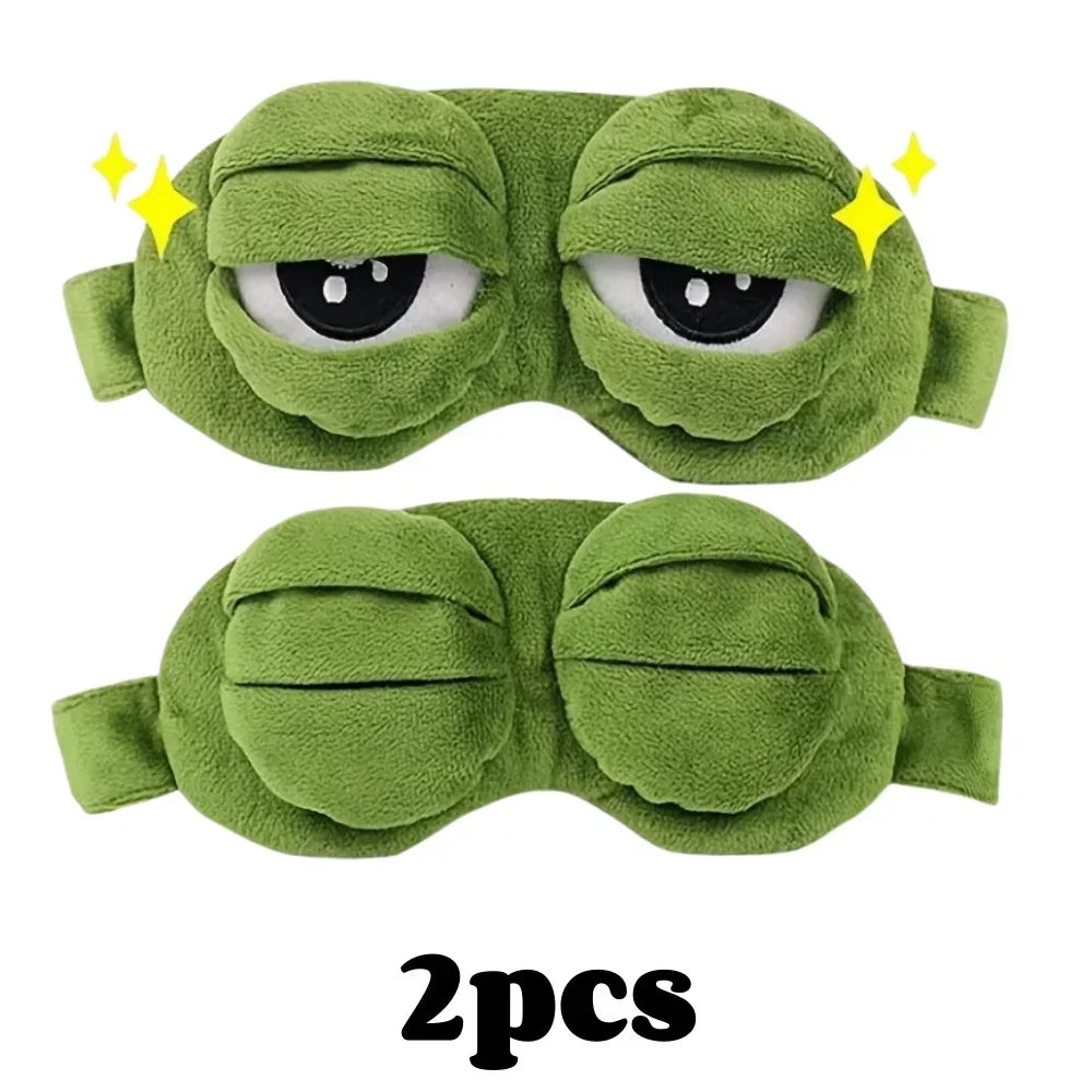 3D Frog Sleep Mask Natural Sleeping Shade Women Men Creative Cartoon Soft Portable Sale Travel Office Eyepatch