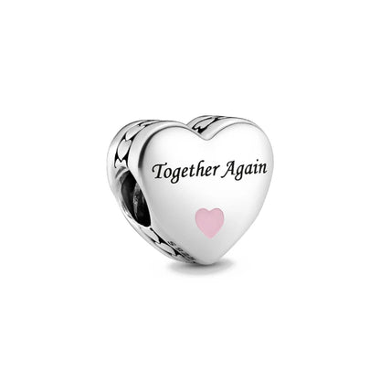 2024 Original 925 Silver Simple Heart Charm Daughter Mom Dad Bead Fit Dpandore Bracelet Necklace Women Diy Jewelry For Gift
