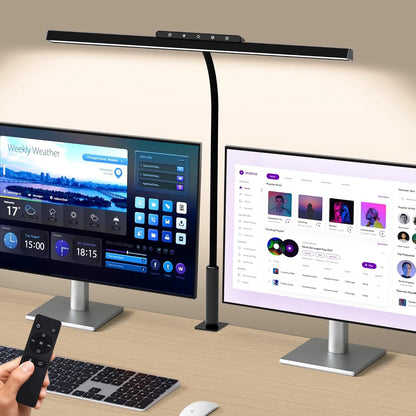 Desk Lamp, 3 Colors Stepless Dimming LED Desk Lamps for Home Office Adjustable Memory Desk Light with Touch Clamp/Remote Control