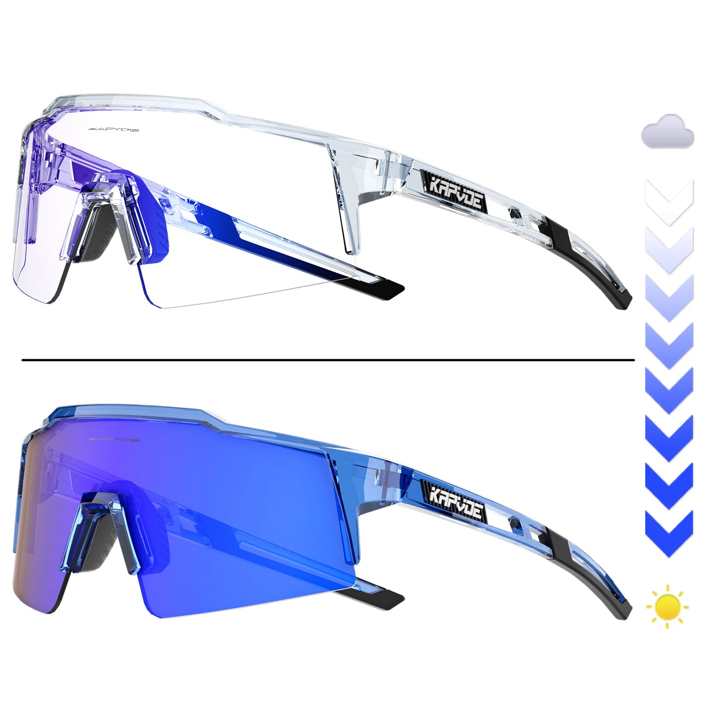 Kapvoe Photochromic Cycling Sunglasses for Men Women Bike Glasses Riding Driving UV400 Mountain Bicycle Goggles Eyewear Sports