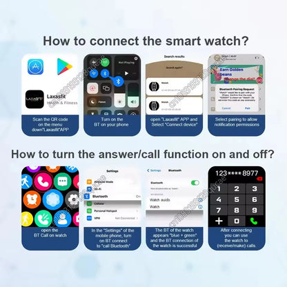 2026 New Smart Watch For Android IOS 2.01Inch Color Screen Bluetooth Call Blood Oxygen/Pressure Monitoring Smart Watch Women Men