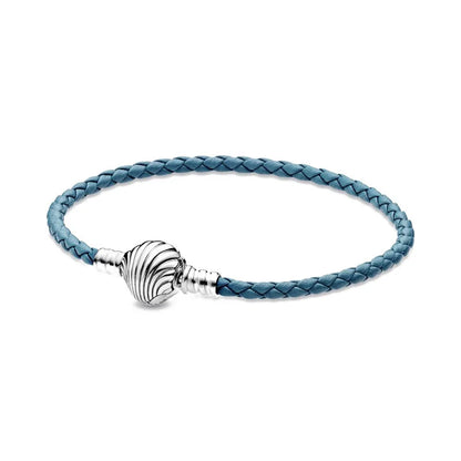Hot Selling Fashion 925 Sterling Silver Heart Flower Round Clasp Snake Chain Bracelet Bracelets For Bead Charm Jewelry Marking