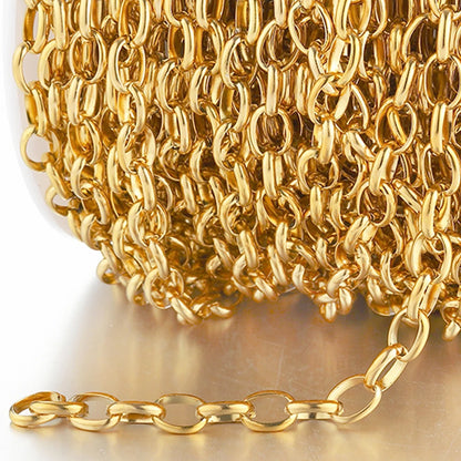 1meter Gold Stainless Steel Chain Multi Styles Star Thick Cable Curb Chains for Necklace Bracelet Jewelry Making DIY No Fade