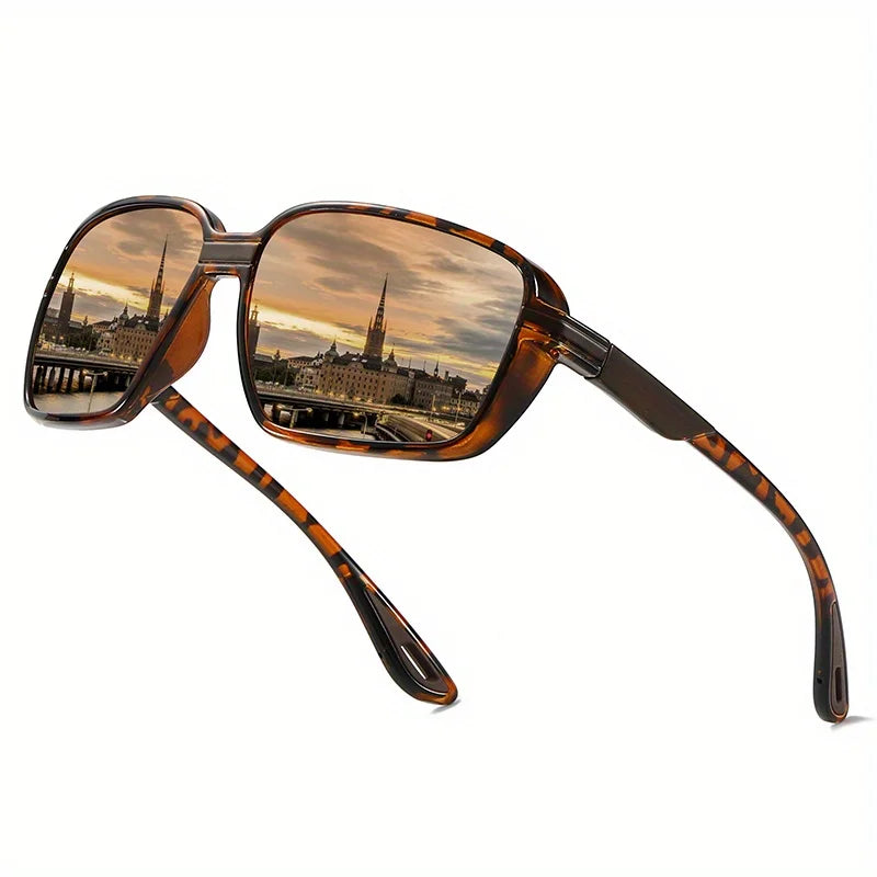 Classic polarized sports sunglasses, unisex, ideal for driving, fishing, hiking, and outdoor activities, UV400 protection.