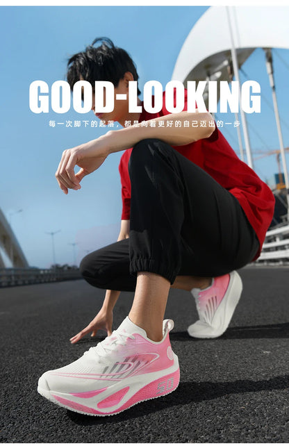Running Shoes Speciality Carbon Board Marathon Men Sports Breathable Lightweight Women's Comfortable Athletic Nonskid Sneakers﻿