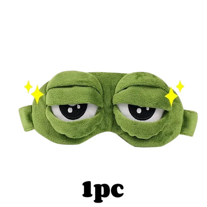 3D Frog Sleep Mask Natural Sleeping Shade Women Men Creative Cartoon Soft Portable Sale Travel Office Eyepatch