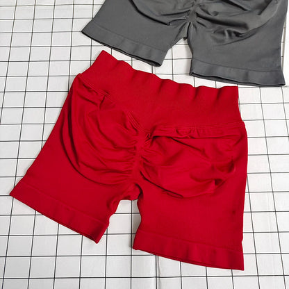 No Logo Dynamic Shorts , Women's Seamless Scrunch  Yoga High Waist Band Gym Short High Stretch Workout Biker Shorts